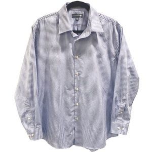 MEN’S Nordstrom Trim Fit Gingham Check Long Sleeve Button Down Size 16.5…